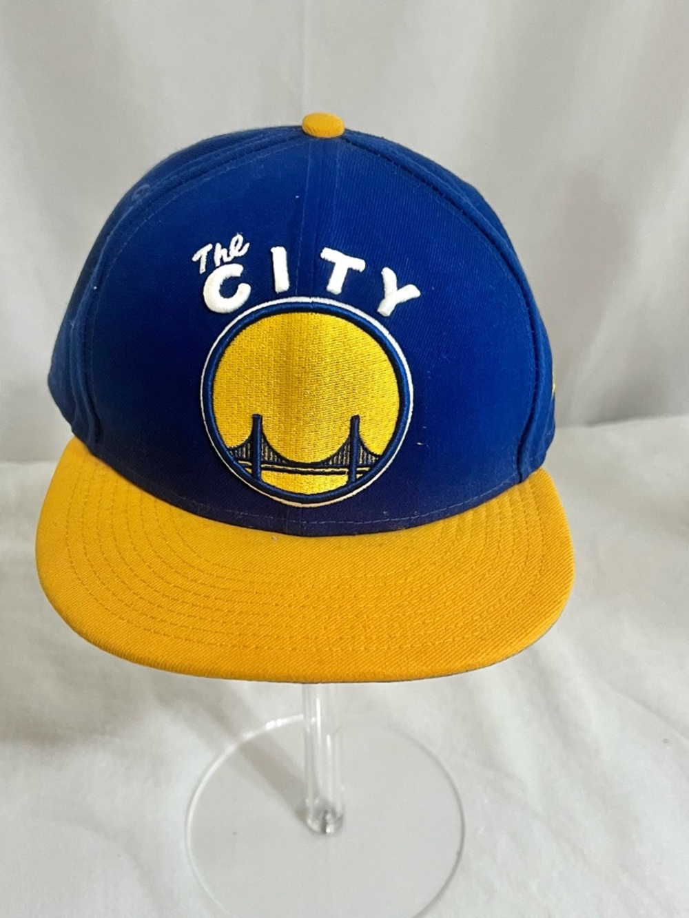 New Era 59Fifty "The City" Golden State Warriors NBA Blue Gold Cap Hat 7 1/8